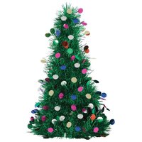 Decorated Tinsel Christmas Tree (25cm)