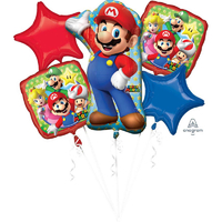 Super Mario Party Foil Balloon Bouquet - Pk 5