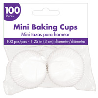 Mini White Cupcake Cases - Pk 100