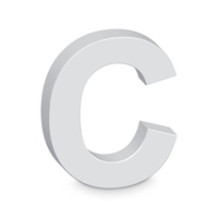 "C" White Letter Prop (20cm)