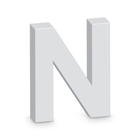 "N" White Letter Prop (20cm)