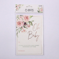 "Oh Baby" Pink Floral Baby Shower Invitations - Pk 6