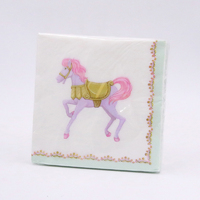 Pink Carousel Horse Paper Napkins - Pk 20*