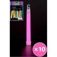 Pink Glow Sticks w/ Lanyard - Pk 10