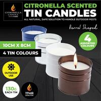 Tin Barrel Citronella Scented Candles (130g) - Pk 2*