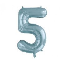 Number 5 Ice Blue Foil Balloon (86cm)*