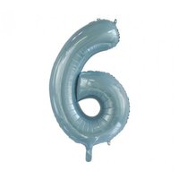 Number 6 Ice Blue Foil Balloon (86cm)*
