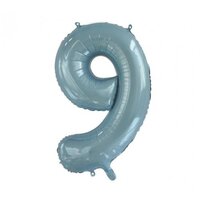 Number 9 Ice Blue Foil Balloon (86cm)*