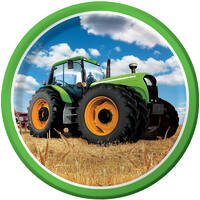 Tractor Time 22cm Paper Plates - Pk 8
