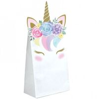 Pastel Unicorn Paper Treat Bags - Pk 8