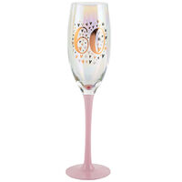 60th Birthday Pastel Pink & Rose Gold Champagne Glass