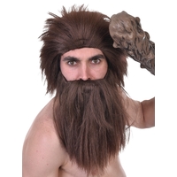Brown Caveman Wig & Beard