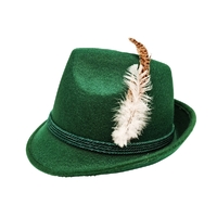 Feathered Oktoberfest Green Felt Hat
