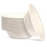 White Eco-Friendly Sugarcane Bowls (16cm) - Pk 50