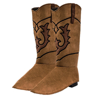 Suede-Look Brown Cowboy Boot Covers