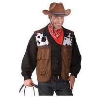 Adults Fringed Faux Leather Wild West Cowboy Vest