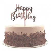 "Happy Birthday" Rose Gold Cake Topper
