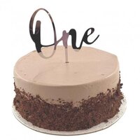 "One" Silver Cake Topper