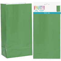 Green Paper Treat Bags - Pk 12