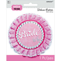 Elegant Pink Bride to Be Deluxe Button