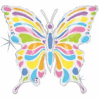 Pastel Butterfly Shape Foil Balloon (33in.)
