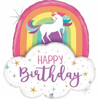 Birthday Rainbow Unicorn Foil Balloon (35in.)