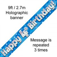 4th Birthday Blue Holo Banner (2.7M)