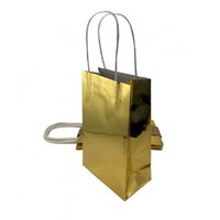 Paper Party Bag - Metallic Gold - Pk 5