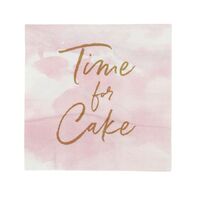 Time for Cake Pink Paper Napkins - Pk 20