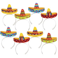 Fiesta Sombrero Headbands - Pk 8