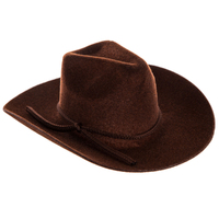 Flocked Cowboy Hat Brown