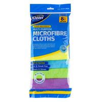 Microfibre Cloths Multi Colour 30cm x 30cm 8pk