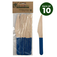 Royal Blue Wooden Knife Pk 10