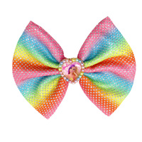 Barbie Rainbow Fantasy Jumbo Hair Bow w/Pearl Heart Pendant
