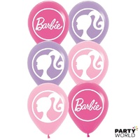 30cm Barbie Printed Latex Balloons - Pk 6