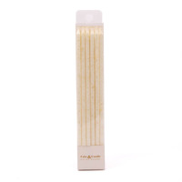 WHITE Glitter Cake Candles (Pack of 12)