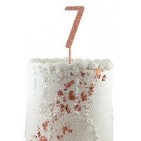No. 7 Rose Gold Glitter Cake Topper