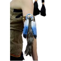 Blue Feather Indian Armbands Accessory - Pk 2