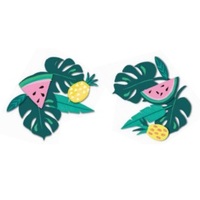 Tropical Fruit & Foliage Cutout Decorations - Pk 12
