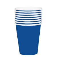 354ml Bright Royal Blue Paper Drinking Cups - Pk 20