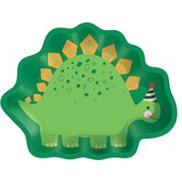 17cm Dino-Mite Party Dinosaur Shaped Paper Plates - Pk 8