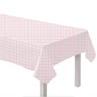 Gingham Paper Tablecover FSC Pastel Pink