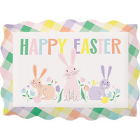 Pretty Easter Scalloped Edge Paperboard Serving Tray