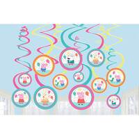 Peppa Pig Confetti Party Spiral Swirls Decorations - 12 pcs 