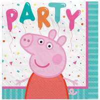 Peppa Pig Confetti Party Beverage Napkins - Pk 16