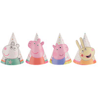 Peppa Pig Confetti Party Mini Cone Hats - 8cm - PK 8