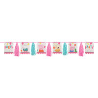 Peppa Pig Confetti Party Pennants & Tassel Garland Glittered - 28CM x 3M