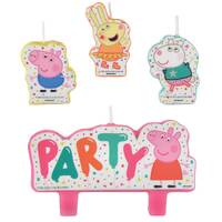Peppa Pig Confetti Party Candle Set - 3 Small and 1 Large