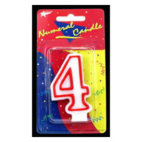 4 Birthday Candle - Red