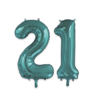 21 Jumbo Foil Balloons - Teal
